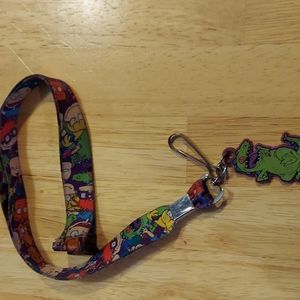 Vintage 90s Rugrats Lanyard with Reptar Charm